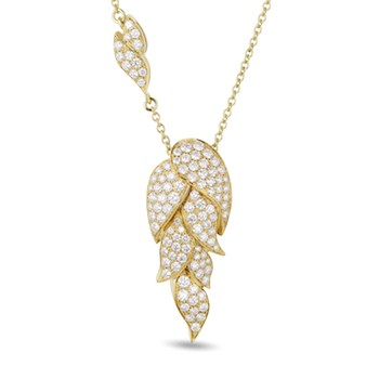 Flames Necklace Diamond Gold