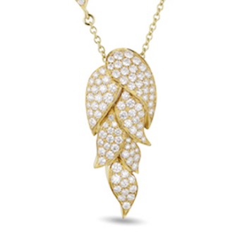 Flames Necklace Diamond Gold